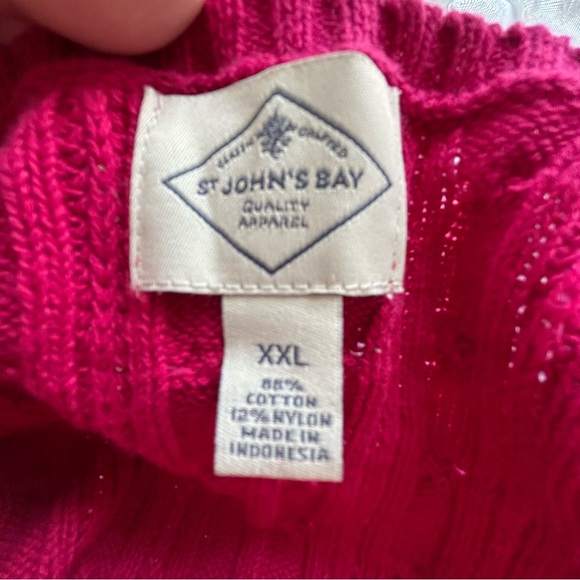 NWT St John’s Bay pink cable knit sweater Size XXL - Picture 5 of 12